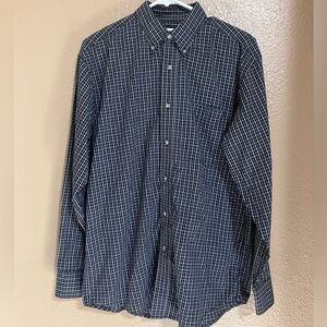 Wrangler Men's Black Checkered Button Down Shirt